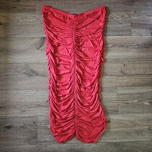 Red Ruched Tube Dress Plus Size 3X Rouge Collection Party Festival Rave EDM